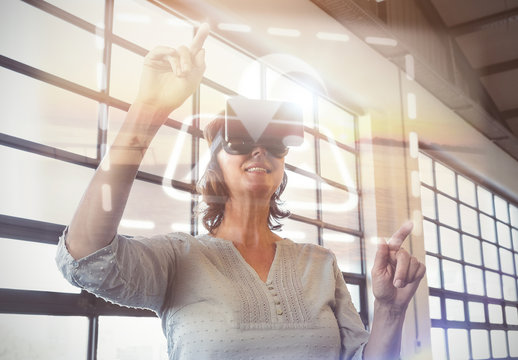 VR User in front of Window Screens Mockup 1