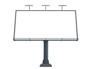 Obraz premium 3D rendering of blank billboard (empty advertisement) isolated on white background