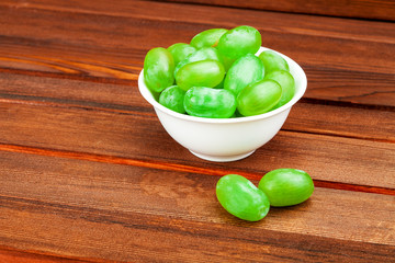White grape in a drinking bowl.