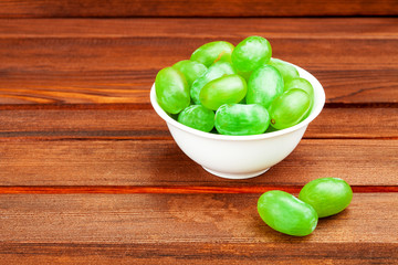 White grape in a drinking bowl.