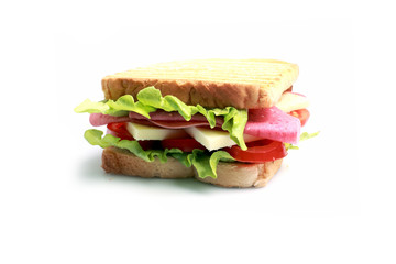 Toast with salami