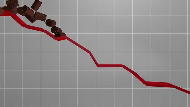 Symbolic representation of the falling oil price (3d rendering)
