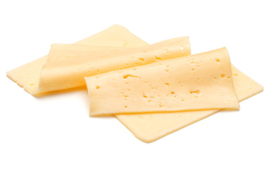 cheese slices isolated on white background cutout