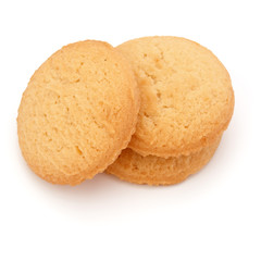 stacked short pastry cookies isolated on white background