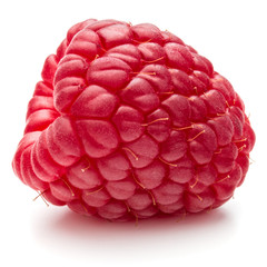 ripe raspberry isolated on white background close up