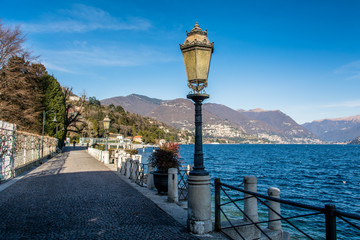 View on Lake Como and Alps in Italy Lombardy