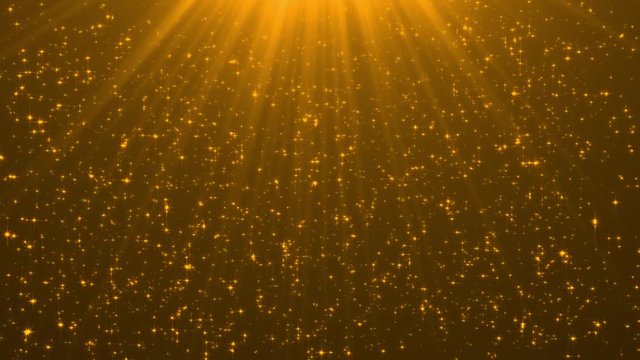 Goldene Glitzerpartikel im Licht als festlicher Hintergrund