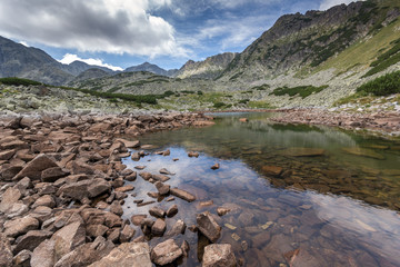 Landscape with Green hills and Musalenski lakes, Rila mountain, Bulgaria