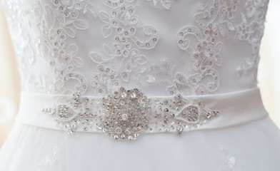 White background of the wedding dresses