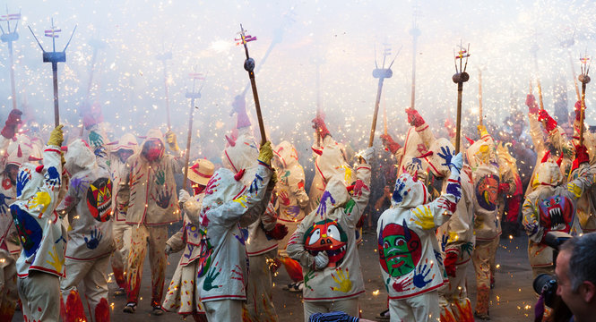 Fiestas de Mayo - show with different fireworks