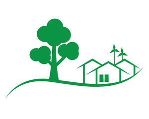green house tree illustration
