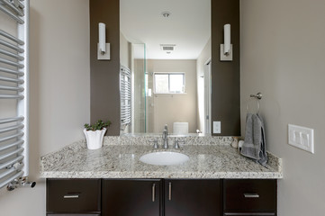Bright modern bathroom. Interior design.