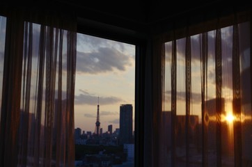 Sunset view from home in Tokyo.