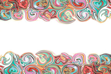 colorful abstract art background, candy tone and heart shape whi