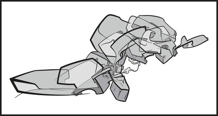 Vector illustration of an abstract monster cloud