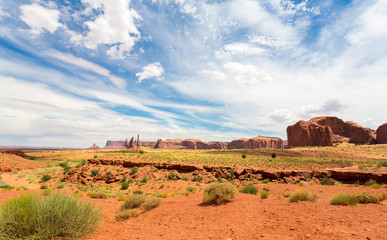 Red sandstones landscape at Monument Valley