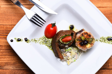 meat dish with garlic