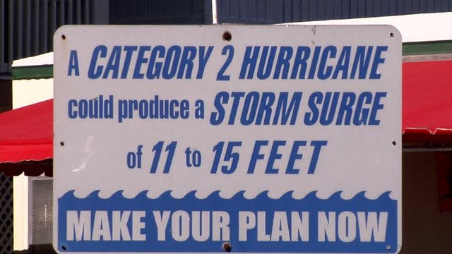 Category 2 Hurricane Storm Surge Sign