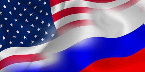 アメリカ　ロシア　 国旗　背景