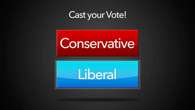 Seamlessly looping Cast your Vote Election Button - Liberal Selected