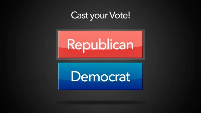 Seamlessly looping Generic Cast your Vote Election Button - Republican Selected