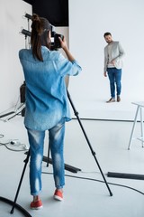Male model posing for a photoshoot
