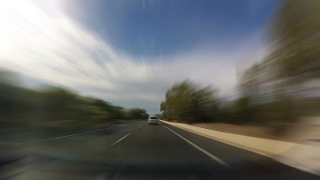 Timelapsed drive over a highway in spain