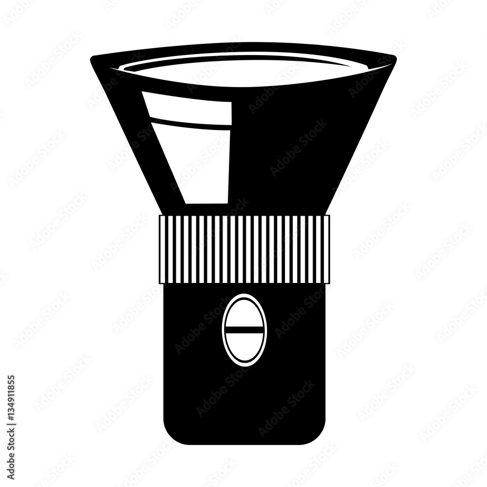 Sticker silhouette equipment military flashlight icon image vector illustration design