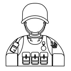Figure ranking military man with his team, vector illustration design