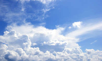 Fototapeta na wymiar Blue sky white clouds Abstract nature
