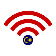 Wifi Icon Symbol Malaysia Flag Concept Vector Illustration