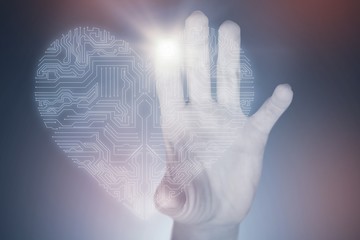 Composite image of cropped hand of woman gesturing