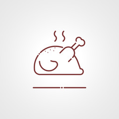 Roasted chicken icon, Vector sign logo illustration