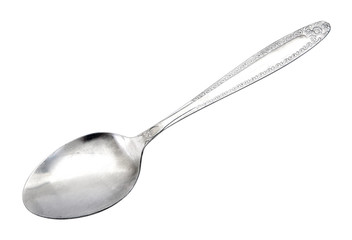 Silver spoon.Stainless Spoon isolated