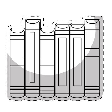 White educational books icon image, vector illustration