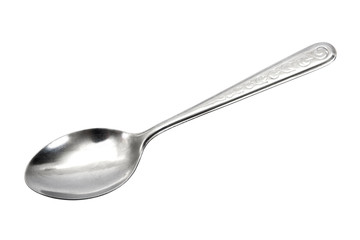 Silver spoon.Stainless Spoon isolated