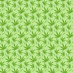 Fototapeta premium Marijuana background vector seamless patterns