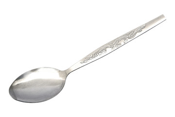 Silver spoon.Stainless Spoon isolated