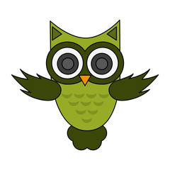 owl cartoon icon over white background. colorful design. vector illustration