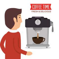 delicious coffee time poster vector illustration design