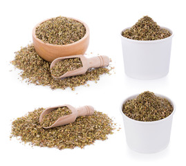 Dried Oregano on white background