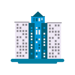 city building icon over white background. colorful design. vector illustration