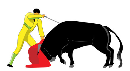 vector torero with bull