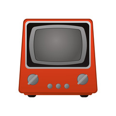 retro television icon over white background. colorful design. vector illustration