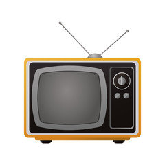 retro television icon over white background. colorful design. vector illustration