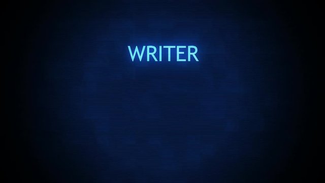 Futuristic Movie Credit with room for name - Writer Glitching