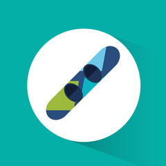 colored snowboard winter sport badge vector illustration eps 10