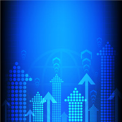 Modern urban blue background, skyline design, business illustration