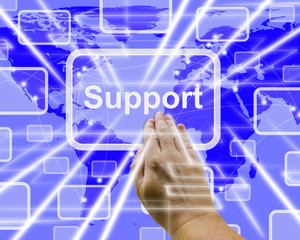 Support Button On Map Showing Help 3d Rendering