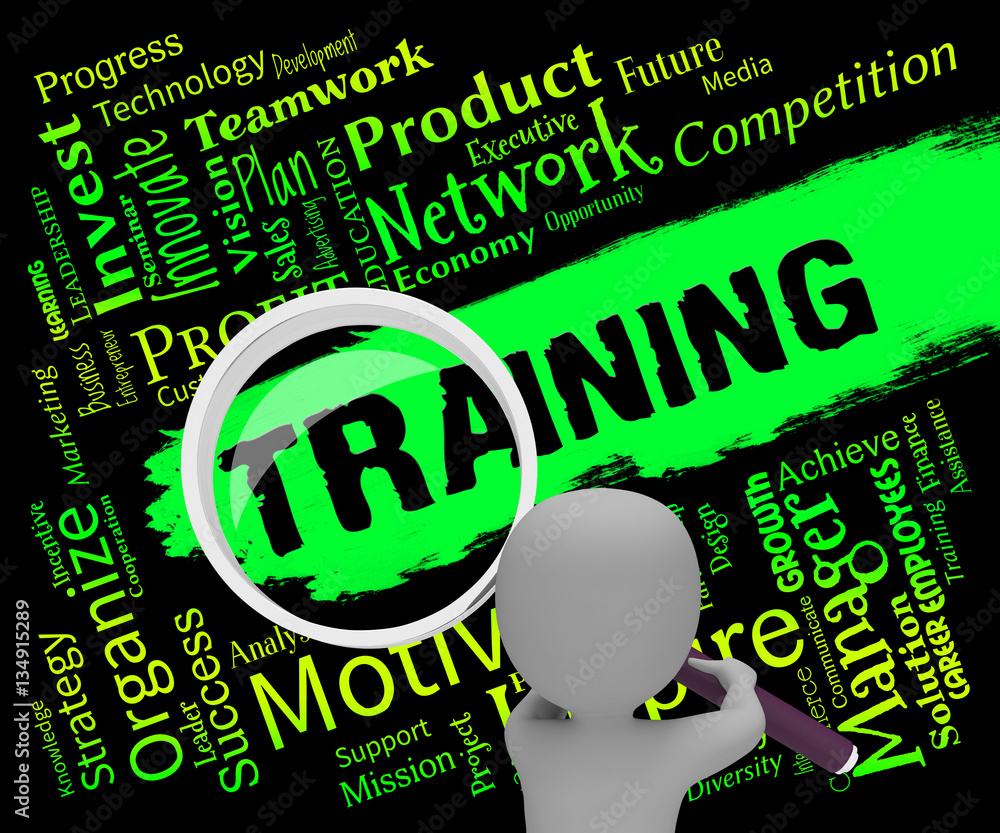 Poster training words indicates webinar lessons 3d rendering